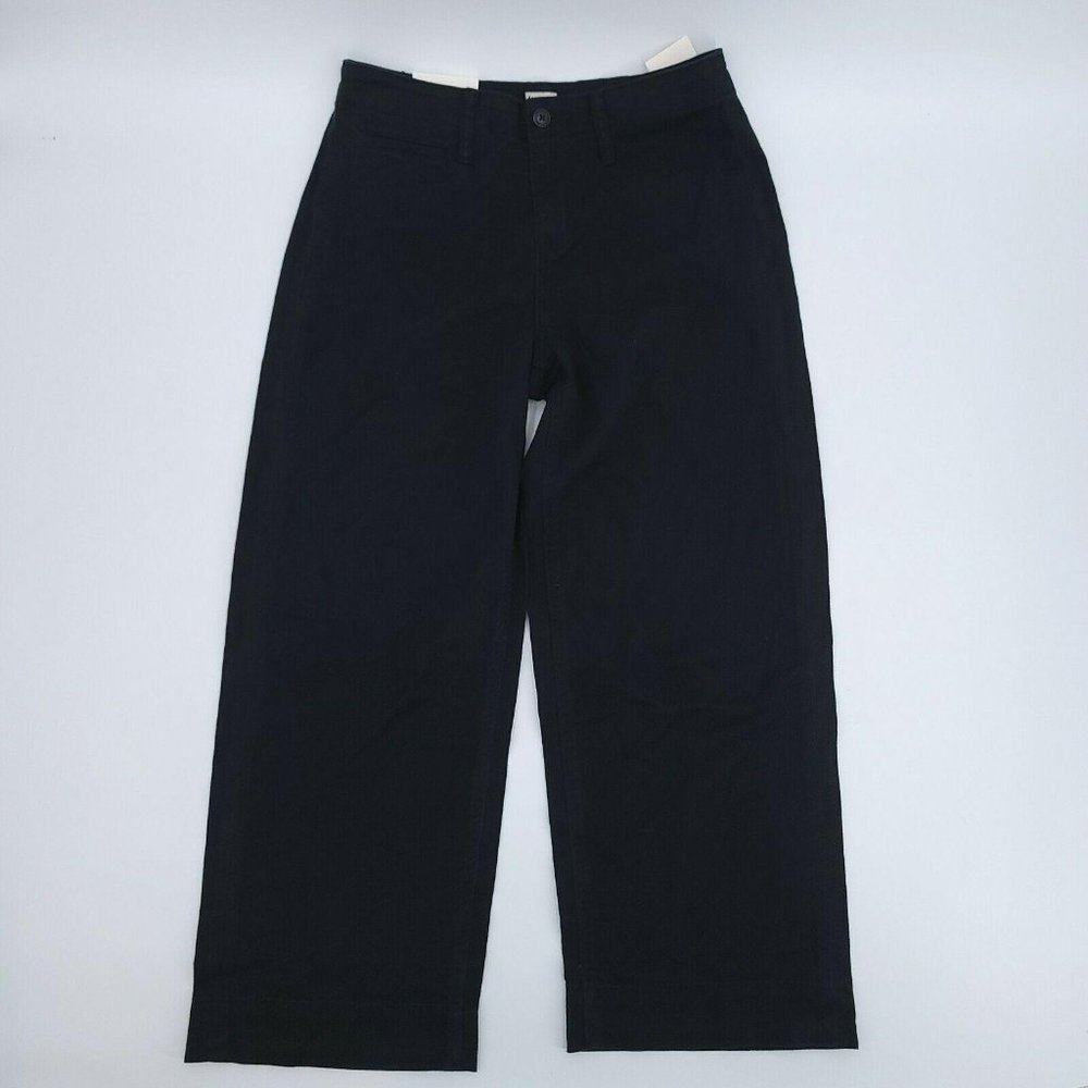 ^ A New Day Women's Wide-Leg High Rise Crop Stretch Jeans - Black - 10